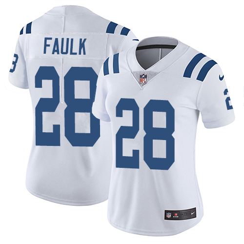 Indianapolis Colts 28 Limited Marshall Faulk White Nike NFL Road Women Vapor Untouchable jerseys